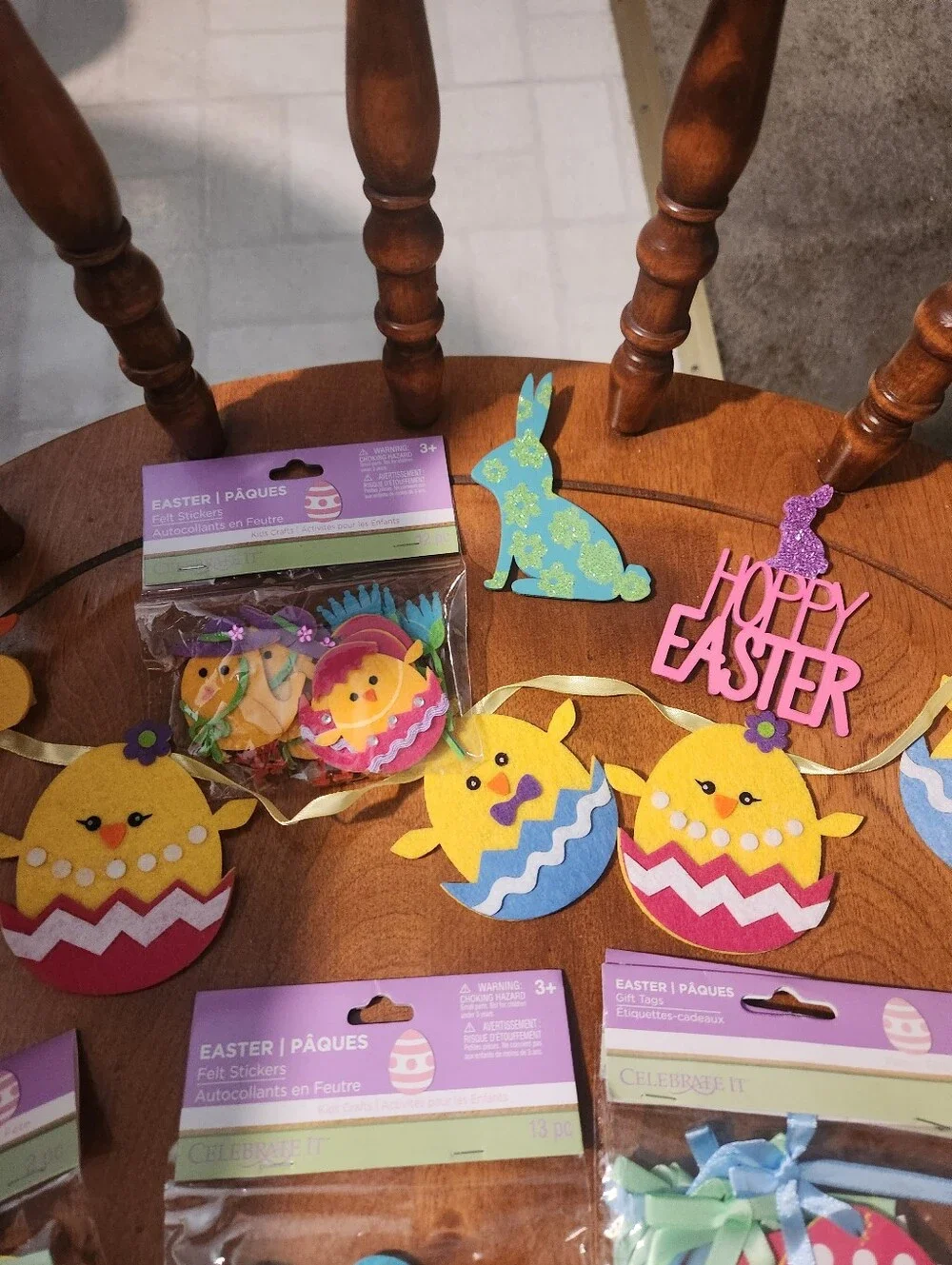 Colorful Easter Felt Banner and Egg Ornaments - Multi-Color